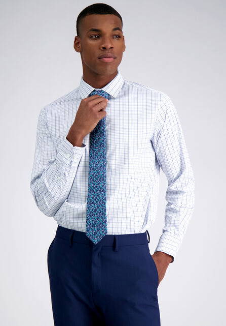 Premium Performance Dress Shirt - Blue Check, Medium Blue