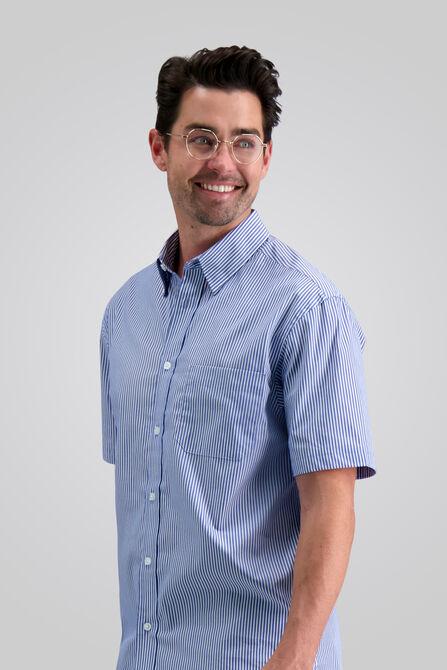Plaid Button Down Shirt, Indigo view# 4
