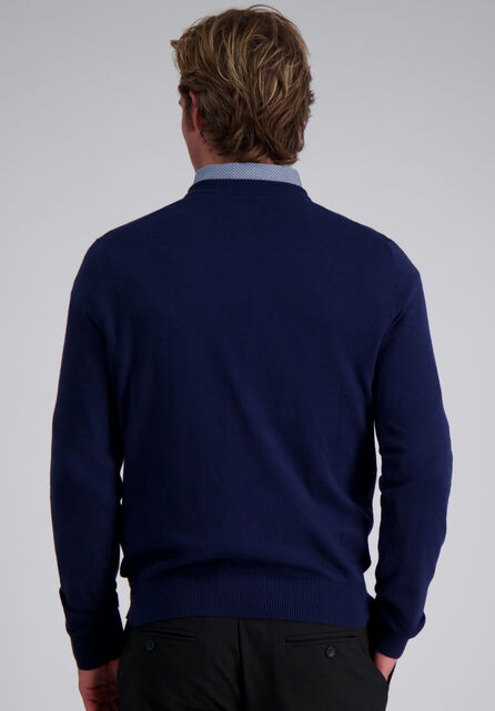 Long Sleeve V-Neck Sweater, Glacier Blue