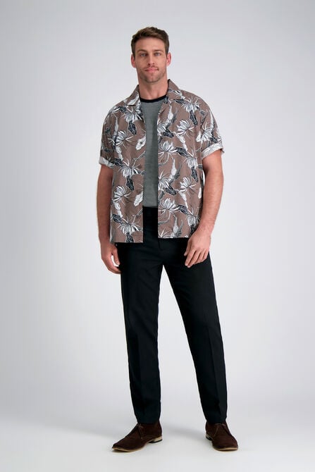 Short Sleeve Camp Shirt, Brown view# 3