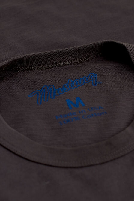 Mustang&reg; Slub Crew Shirt, Black view# 3