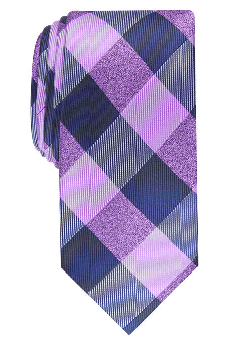 Walter Plaid Tie, Purple view# 1