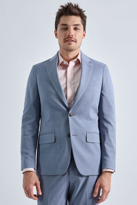 Smart Wash&reg; Tonal Plaid Suit Jacket, Chambray view# 3