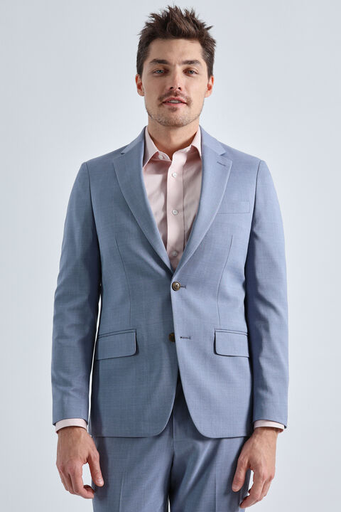 Smart Wash&reg; Tonal Plaid Suit Jacket, Chambray view# 3