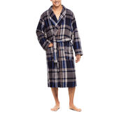 Printed Fleece Robe, Heather Blue view# 1