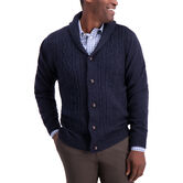 Cable Knit Cardigan, Navy view# 1