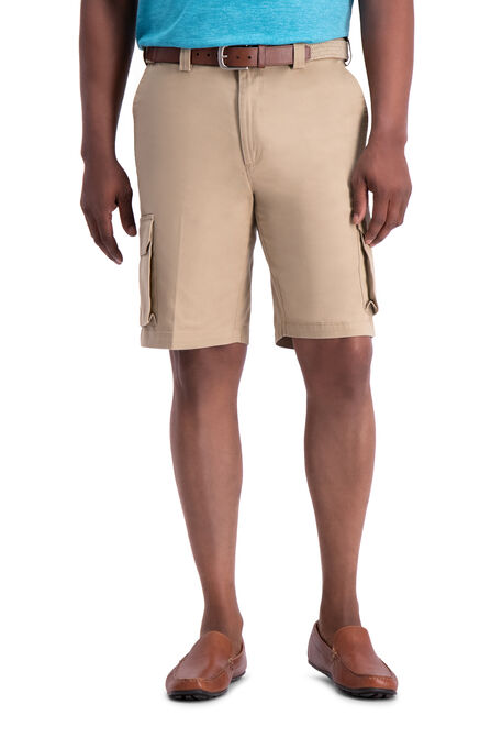 Stretch Cargo Short with Tech Pocket, Khaki view# 1