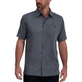 Vertical Marled Striped Microfiber Shirt, Light Grey view# 1