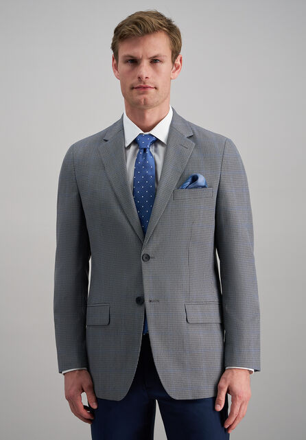 J.M. Haggar Houndstooth Windowpane Sport Coat, Med Grey