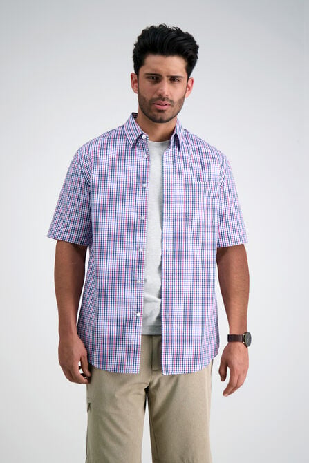 Woven Button Down Shirt - Multi Gingham, Pink view# 1