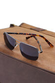 Square Double Bridge Sunglasses, Graphite view# 5