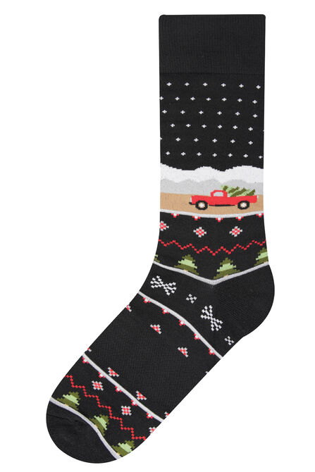 Christmas Truck Socks, Black view# 1