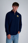 Pro Football Hall of Fame X Haggar &ndash; Long Sleeve Ribbed Quarter Zip,  Navy view# 1