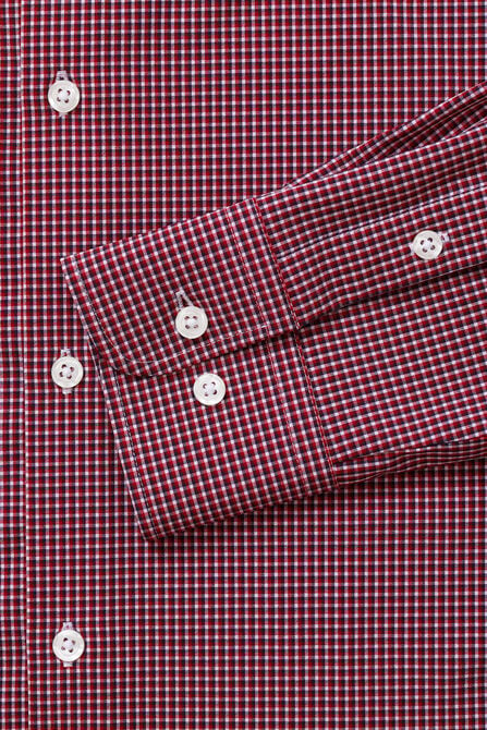 Smart Wash&trade; Dress Shirt - Red Check, Crimson view# 5