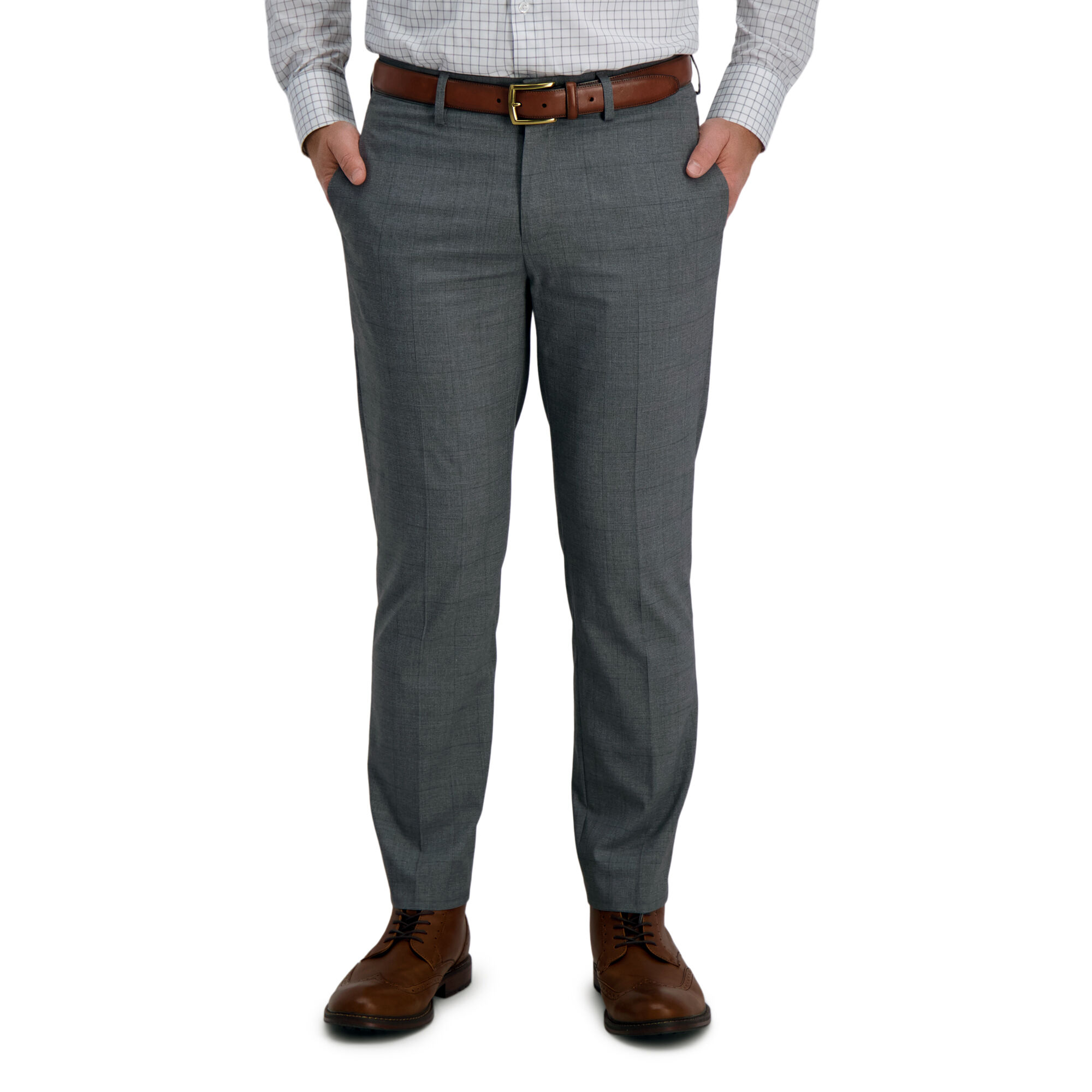 J.M. Haggar Glen Plaid Windowpane Suit Pant Med Grey (HY70414 Clothing Pants) photo