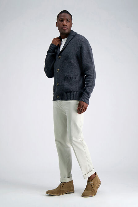 Long Sleeve Cardigan Sweater, Charcoal Htr view# 4