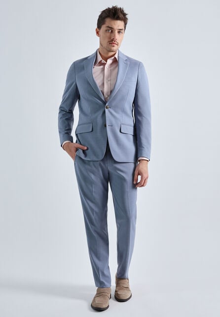 Smart Wash&reg; Tonal Plaid Suit Jacket, Chambray