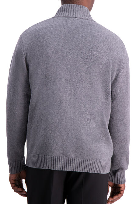 Solid Full Zip Sweater, Grey view# 2