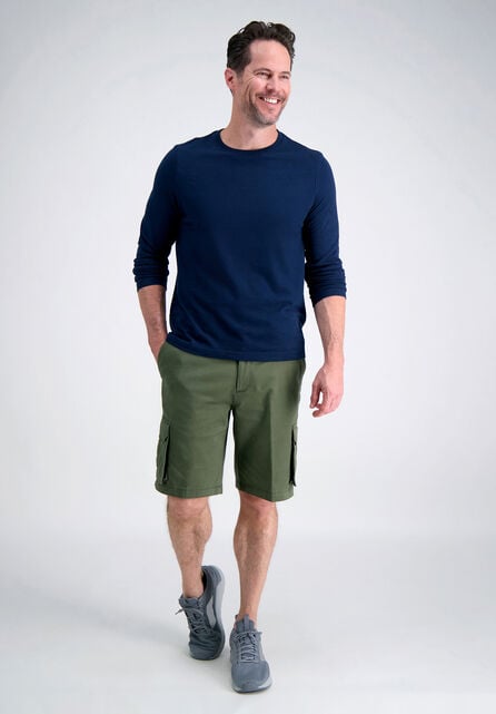 Stretch Cargo Short with Tech Pocket, Taupe