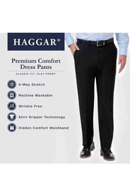 Haggar Men's Premium Perfect Fit Waistband No Iron Pants Variety Sizes &  Colors