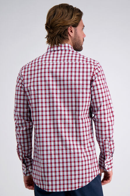 Premium Comfort Dress Shirt - White and Red Plaid, Navy view# 2