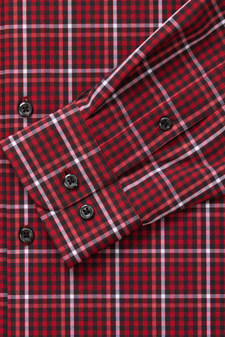 Smart Wash&trade; Dress Shirt - Dark Red Plaid, Heather Burgundy view# 5