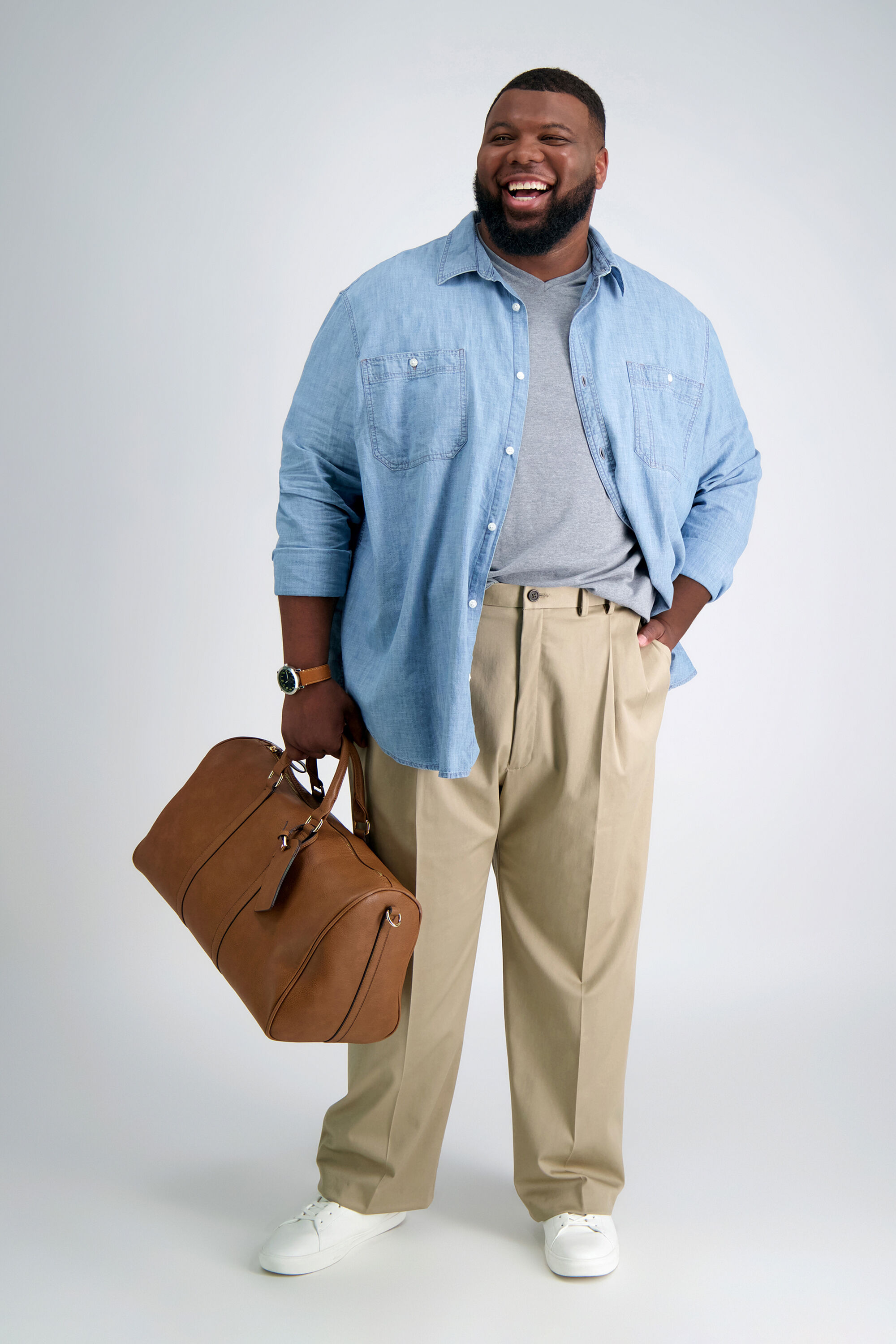 Big Tall Premium No Iron Khaki Classic Fit Pant Haggar