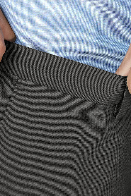 J.M. Haggar Dress Pant - Sharkskin, Dark Heather Grey view# 4