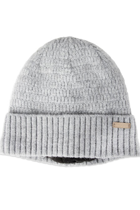 Heathered Micro Cable Crown Beanie, Graphite view# 4