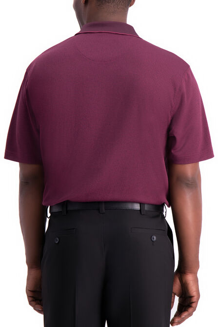 Cool 18&reg; Houndstooth Polo, Oxblood Htr view# 2