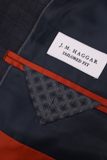 J.M. Haggar Heather Glen Plaid Sport Coat, Heather Navy view# 3