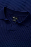 Johnny Collar Ribbed Sweater, Glacier Blue view# 4