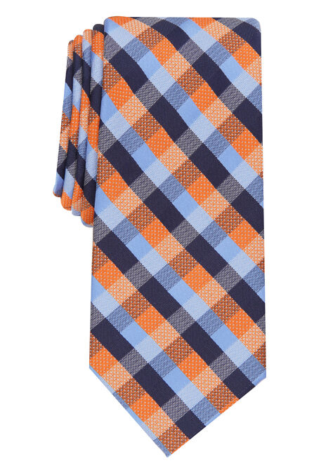 Kayden Plaid Tie, Orange view# 1