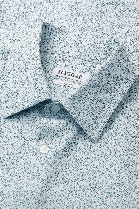 Smart Wash&reg; Dress Shirt - Forest Floral Print, Medium Green view# 4