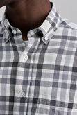 Short Sleeve Button-Down Linen Shirt, Dark Grey view# 2