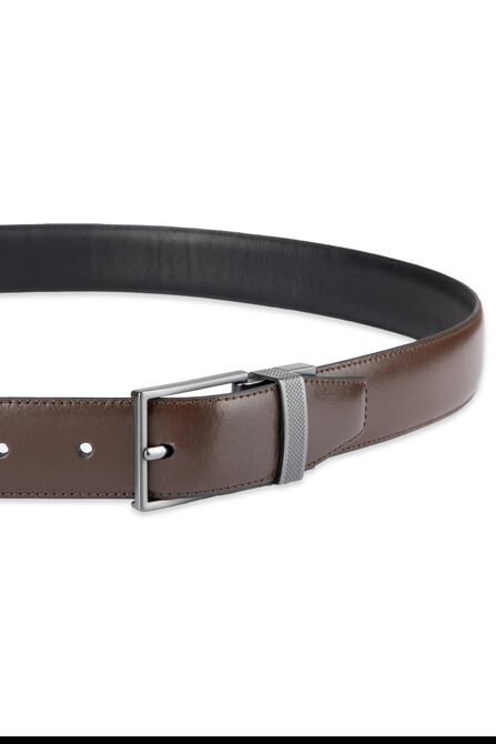 32mm Reversible Dress Belt, Dark Brown view# 4