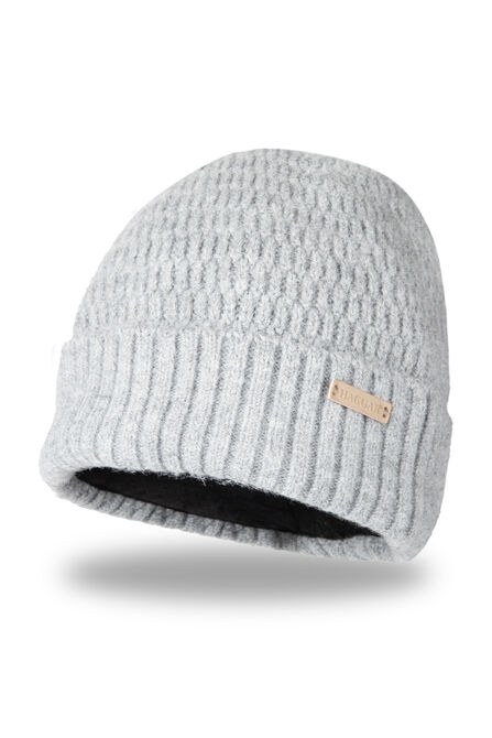 Heathered Micro Cable Crown Beanie, Graphite view# 1