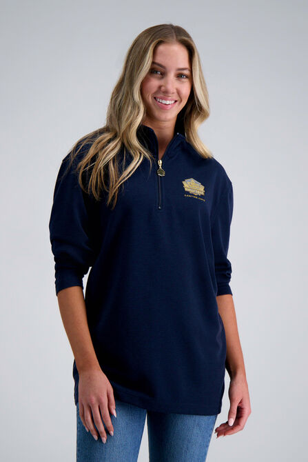 Pro Football Hall of Fame X Haggar &ndash; Long Sleeve Ribbed Quarter Zip,  Navy view# 2