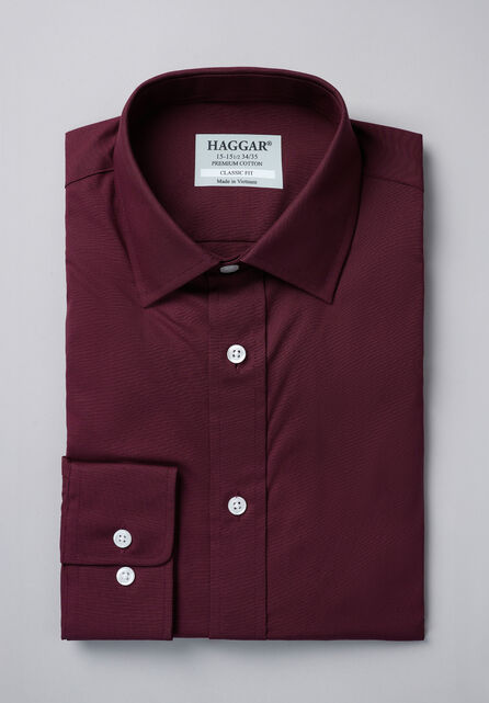 Premium Comfort Dress Shirt -  Dark Red, Dark Red