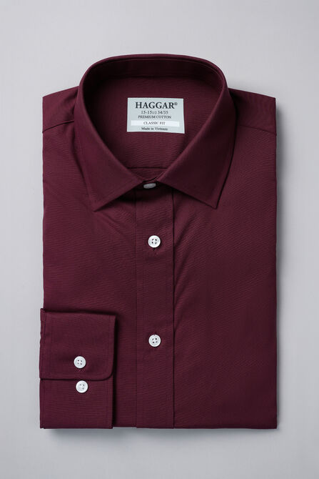 Premium Comfort Dress Shirt -  Dark Red, Dark Red view# 1