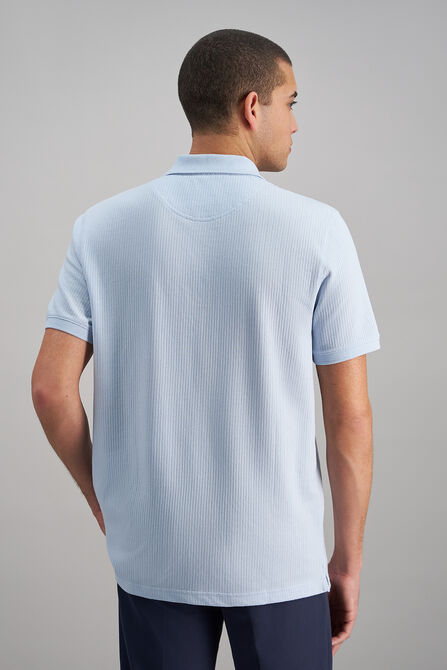 Premium Comfort Quarter Zip Jacquard Polo, Sky view# 4