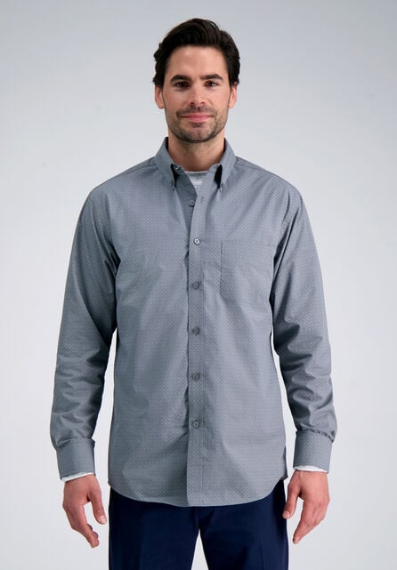 Long Sleeve Poplin Shirt, Charcoal