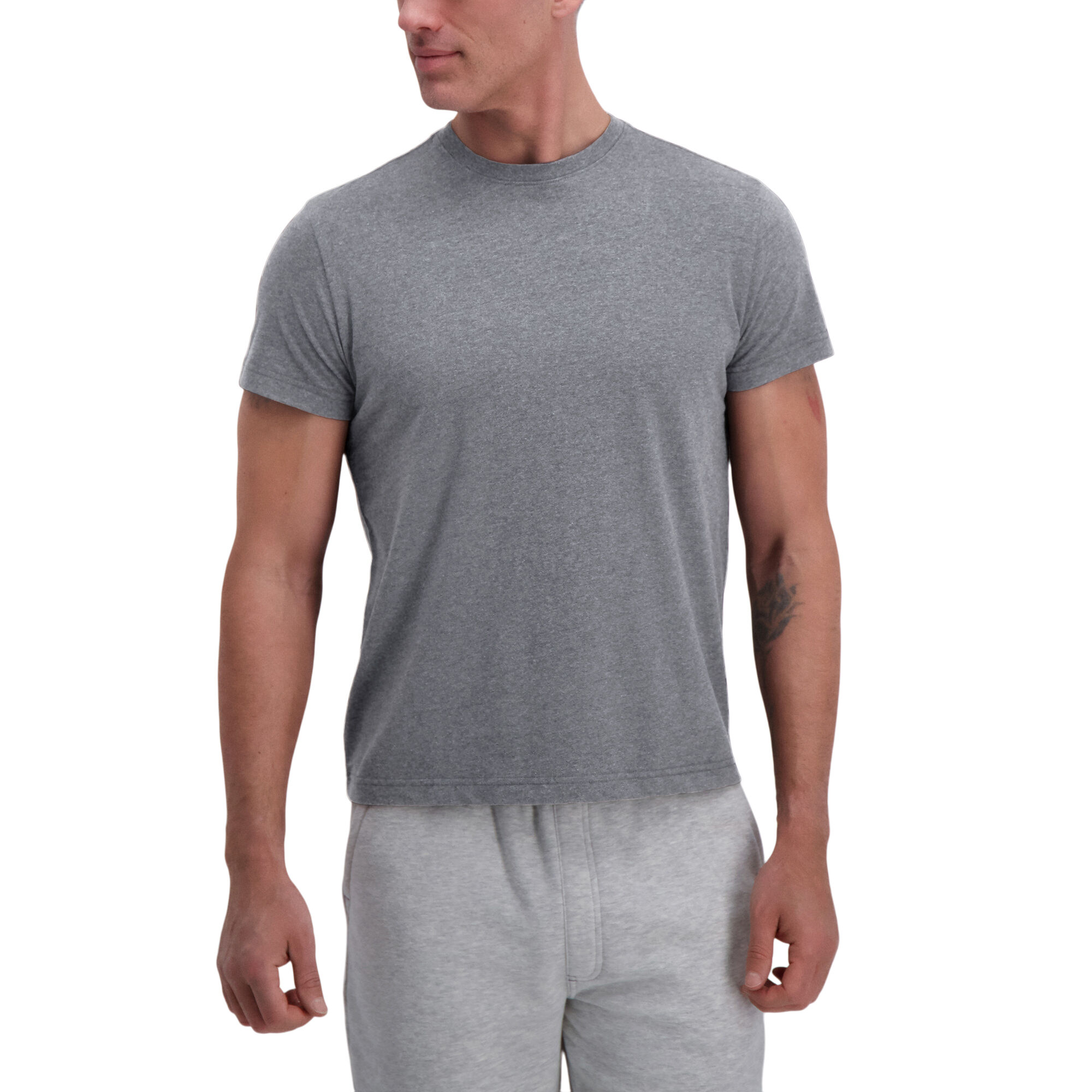 Haggar Jaspe Short Sleeve Crewneck Tee Med Grey (UE70002 Clothing Shirts & Tops) photo