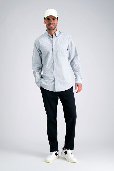 Long Sleeve Poplin Shirt, Light Grey view# 3