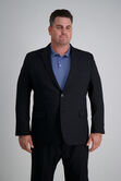 Big &amp; Tall Travel Performance Heather Twill Suit Jacket, Black view# 2