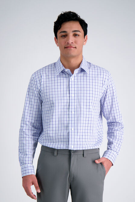 Premium Comfort Dress Shirt - Tonal Blue Check, Medium Blue view# 1