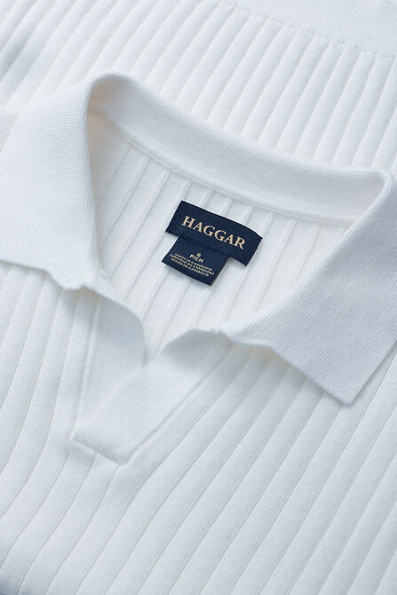 Johnny Collar Ribbed Sweater, Winter White view# 4