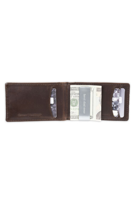 RFID Bifold Wallet with Removable Money Clip - Best Dad Ever Engraving, Brown view# 5