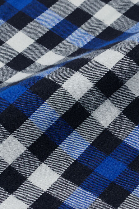 Long Sleeve Flannel Plaid Shirt, BLUE view# 5