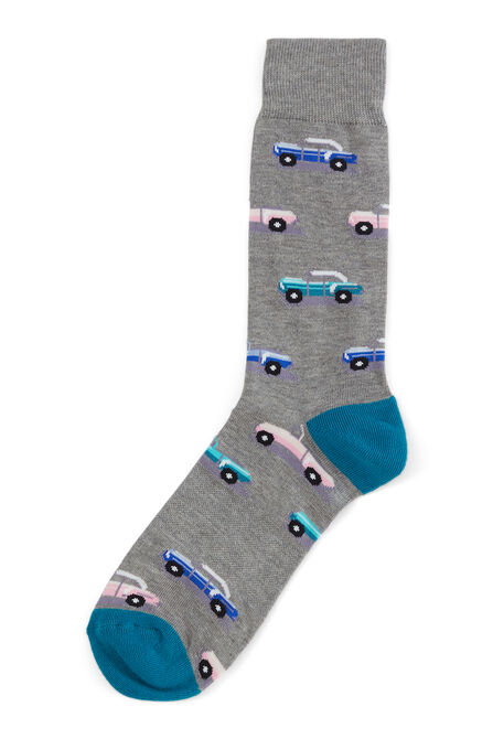 Retro Car Socks, Graphite view# 1